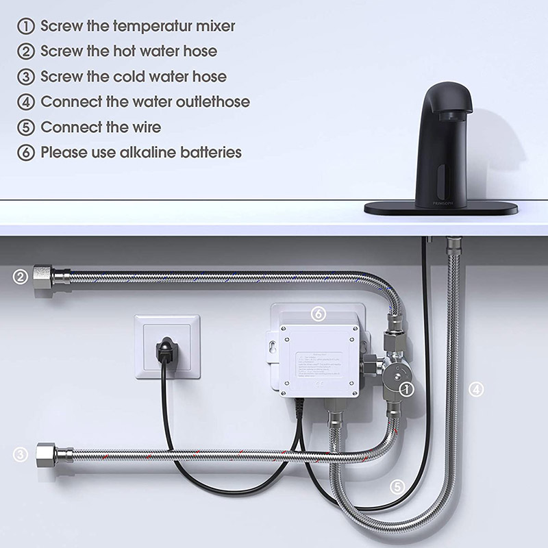 Brass No Touch Sensor Bathroom Faucet